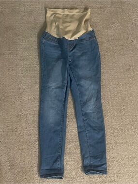 9th & main medium Women’s Blue Maternity Jeans with Beige Support Panel